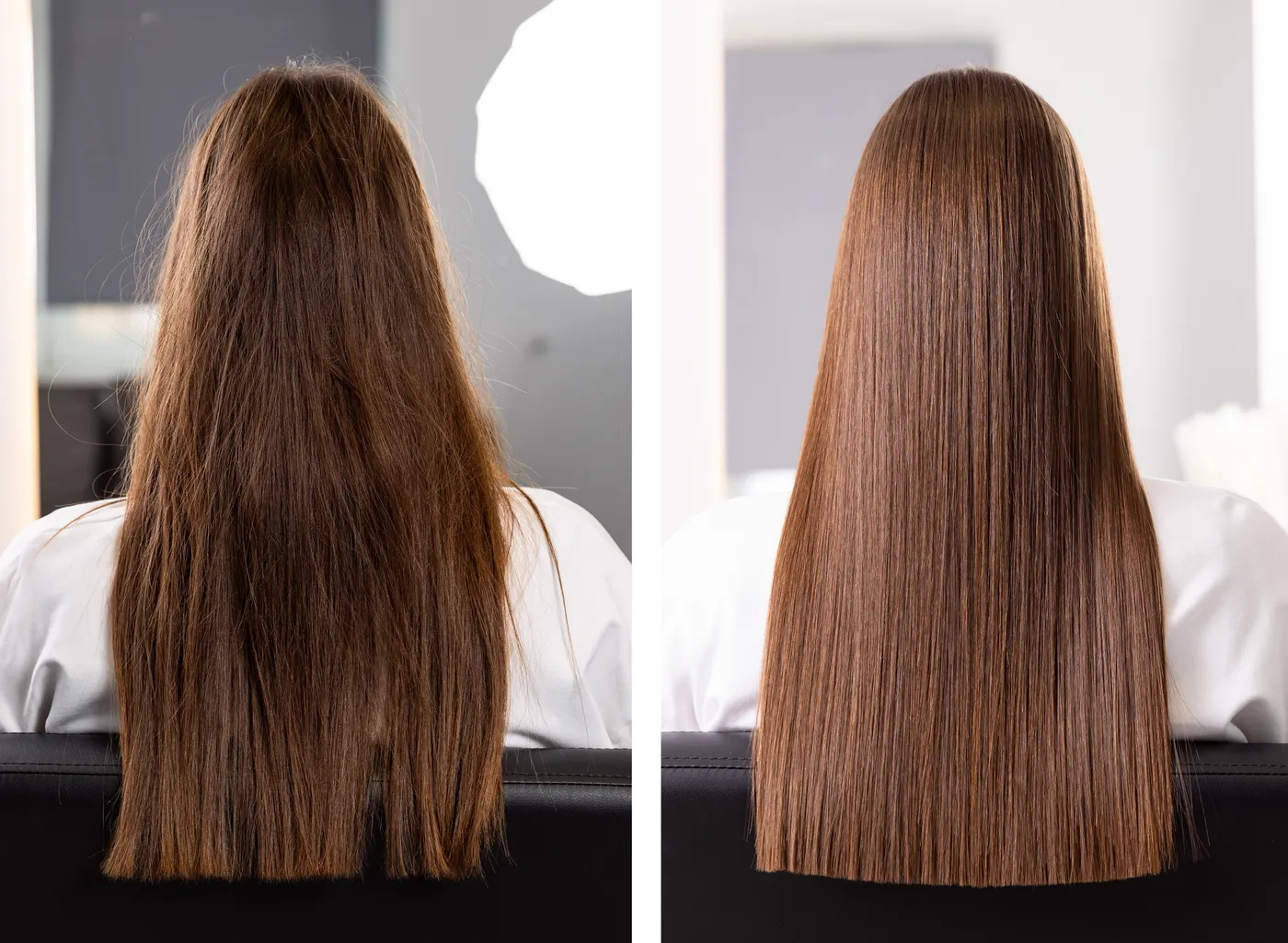 Keratinsko ravnanje las: primerjava las pred in po tretmaju